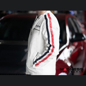 Leather Jacket - MADNESS Autoworks - White - Medium