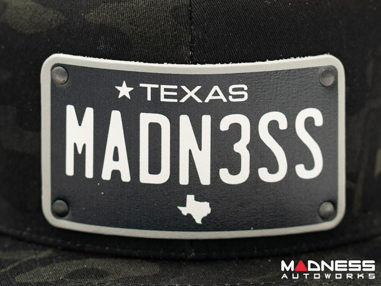 Cap - Snapback Style - Camo Design - w/ Texas Black Plate + MADN3SS