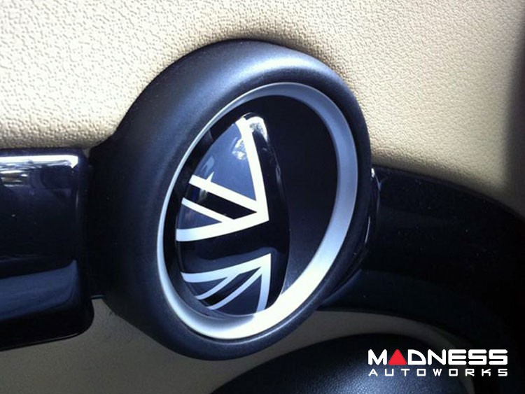 MINI Cooper Door Pull And Glove Box Emblem - Black Jack (R55/ R56/ R57/ R58/ R59 Models)