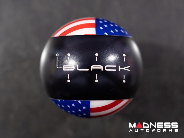 MINI Cooper Gear Shift Knob - Black w/ American Flag Design