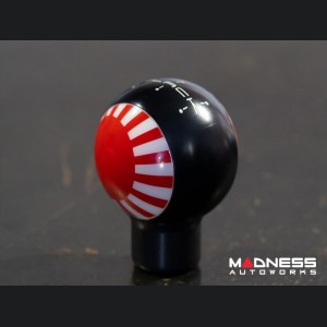 MINI Cooper Gear Shift Knob - Black w/ Rising Sun Flag of Japan Design