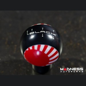 MINI Cooper Gear Shift Knob - Black w/ Rising Sun Flag of Japan Design