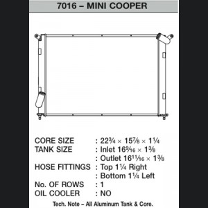 Mini Cooper S R53 Radiator - CSF - High-Performance All-Aluminum with B-Tube Technology - Smooth Satin Finish - `02-`06