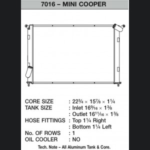 Mini Cooper S R53 Radiator - CSF - High-Performance All-Aluminum with B-Tube Technology - Smooth Satin Finish - `02-`06
