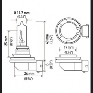 Mini Cooper Headlight Bulb - Hella - H9 12V/100W XB - Xenon White - `02-`04