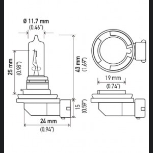 Mini Cooper Headlight Bulb - Hella - H9 12V/100W XB - Xenon White - `02-`04