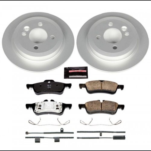 Mini Cooper Brake Kit - Rear - PowerStop - Genuine Geomet Coated Rotors + Z23 Carbon-Fiber Ceramic Pads - `02-`06