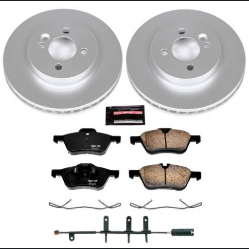 Mini Cooper Brake Kit - Front - PowerStop - Z23 Evolution Coated Rotors + Carbon-Fiber Ceramic Pads - `07-`08