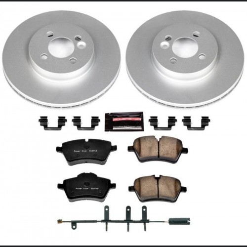 Mini Cooper Brake Kit - Front - PowerStop - Geomet Coated Rotors + Carbon-Fiber Ceramic Pads - `07-`08