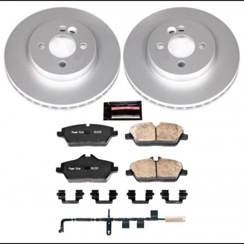 Mini Cooper Brake Kit - Front - PowerStop - Geomet Coated Rotors + Carbon-Fiber Ceramic Pads - `07-`10