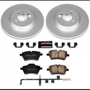 Mini Cooper Brake Kit - Front - PowerStop - Geomet Coated Rotors + Carbon-Fiber Ceramic Pads - `07-`10