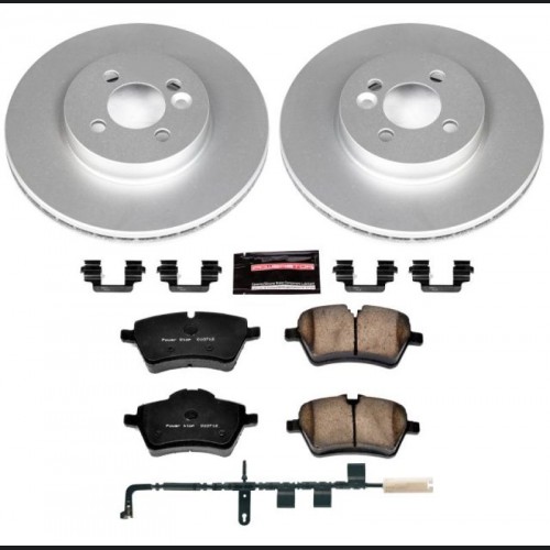 Mini Cooper Brake Kit - Front - PowerStop - Geomet Coated Rotors + Carbon-Fiber Ceramic Pads - `07-`10