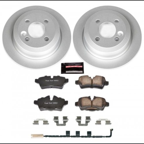 Mini Cooper Brake Kit - Rear - PowerStop - Genuine Geomet Coated Rotors + Carbon-Fiber Ceramic Brake Pads - `07-`10