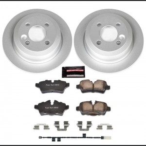 Mini Cooper Brake Kit - Rear - PowerStop - Geomet Coated Rotors + Z23 Carbon-Fiber Ceramic Pads - `11-`16