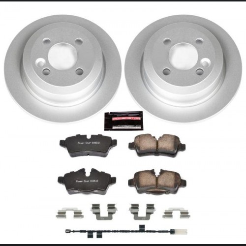 Mini Cooper Brake Kit - Rear - PowerStop - Geomet Coated Rotors + Z23 Carbon-Fiber Ceramic Pads - `11-`16