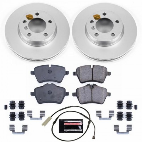Mini Cooper Countryman Brake Kit - Front - PowerStop - Geomet Coated Rotors + Carbon-Fiber Ceramic Pads - `11-`16