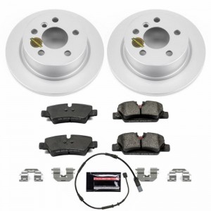 Mini Cooper Brake Kit - Rear - PowerStop - Geomet Coated Rotors + Carbon-Fiber Ceramic Pads - `14-`19