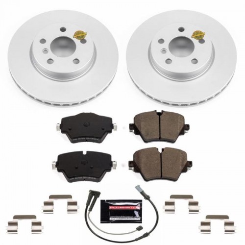 Mini Cooper Clubman Brake Kit - Front - PowerStop - Geomet Coated Rotors + Carbon-Fiber Ceramic Pads - 2019
