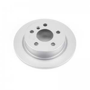 Mini Cooper Brake Rotor (1) - Rear - PowerStop - Evolution High Carbon Geomet Coated - Silver - `14-`19