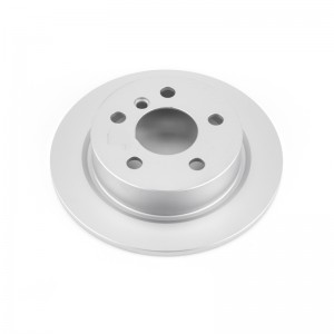 Mini Cooper Brake Rotor (1) - Rear - PowerStop - Evolution High Carbon Geomet Coated - Silver - `14-`19