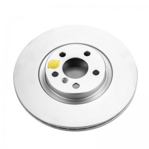 Mini Cooper Countryman Brake Rotor (1) - Front - PowerStop - Evolution High Carbon Geomet Coated - Silver - `17-`20