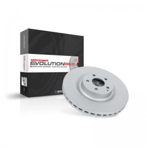 Mini Cooper Brake Rotor(1) - Front - PowerStop - Evolution High Carbon Geomet Coated - Silver - `08-`09