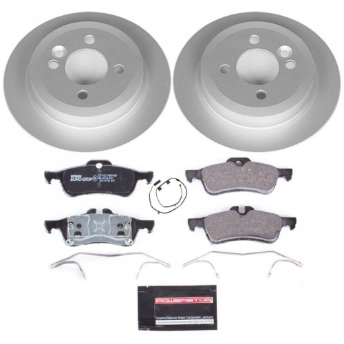Mini Cooper Brake Kit - Rear - PowerStop - Genuine Geomet Fully Coated Rotors + ECE-R90 Certified Pads - `02-`06