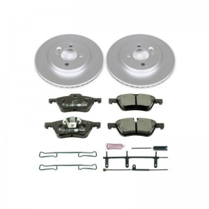Mini Cooper Brake Kit - Front - PowerStop - Genuine Geomet Coated Rotors + ECE-R90 Certified Pads + Hardware - `07-`08