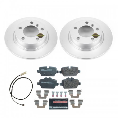 Mini Cooper Countryman Brake Kit - Rear - PowerStop - Genuine Geomet Coated Rotors + ECE-R90 Brake Pads - `11-`16