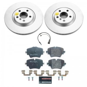 Mini Cooper Countryman Brake Kit - Front - PowerStop - Genuine Geomet Coated Rotors, ECE-R90 Certified Pads - `17-`21
