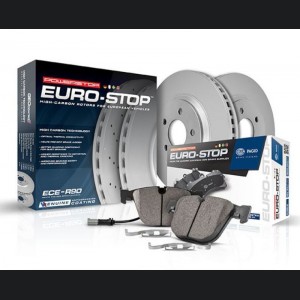 Mini Cooper Brake Kit - Front - PowerStop - Genuine Geomet Coated Rotors + ECE-R90 Brake Pads + Hardware Kit - `14-`19