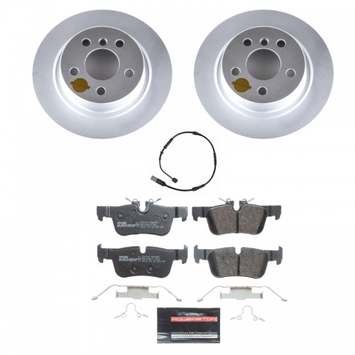 Mini Cooper Clubman Brake Kit - Rear - PowerStop - Genuine Geomet Coated Rotors + ECE-R90 Brake Pads - `16-`21