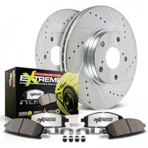 Mini Cooper Brake Kit - Front - PowerStop - Drilled & Slotted Rotors + Carbon-Fiber Ceramic Pads - `02-`06