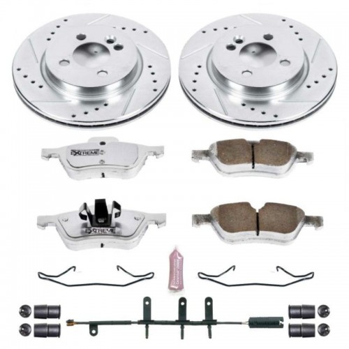 Mini Cooper Brake Kit - Front - PowerStop - Drilled & Slotted Rotors + Carbon-Fiber Ceramic Pads - `07-`08