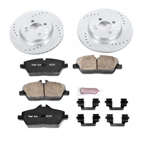 Mini Cooper Brake Kit - Front - PowerStop - Drilled & Slotted Rotors + Carbon-Fiber Ceramic Pads - `11-`16