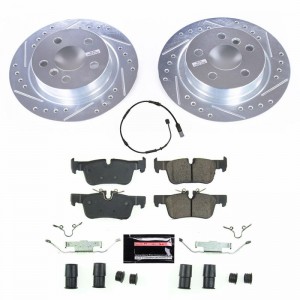 Mini Cooper Clubman Brake Kit - Rear - PowerStop - Drilled & Slotted Rotors + Carbon-Fiber Ceramic Pads - `16-`21