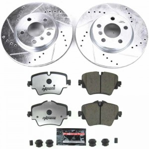 Mini Cooper Clubman Brake Kit - Front - PowerStop - Drilled & Slotted Rotors + Carbon-Fiber Ceramic Pads - 2019