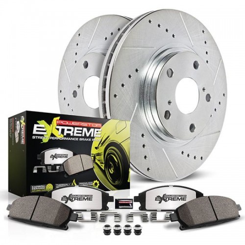 Mini Cooper Countryman Brake Kit - Front - PowerStop - Drilled/Slotted Rotors + Carbon-Fiber Ceramic Pads - 2021