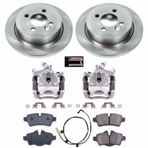 Mini Cooper Brake Kit - Rear - PowerStop - Autospecialty Rotors + Evolution Ceramic Pads + Non-coated Calipers - `07-`10