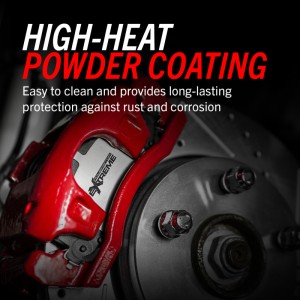 Mini Cooper Brake Calipers - Rear - PowerStop - High-Temp Red Powder Coated, Floating Manual Parking Brake Caliper with Bracket - Red - `07-`10