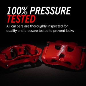Mini Cooper Brake Calipers - Rear - PowerStop - High-Temp Red Powder Coated, Floating Manual Parking Brake Caliper with Bracket - Red - `07-`10