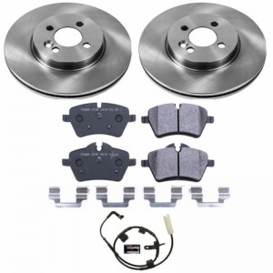 Mini Cooper Brake Pads + Rotors - Front - PowerStop - Autospecialty Rotors + Track Day Brake Pads - `07-`10