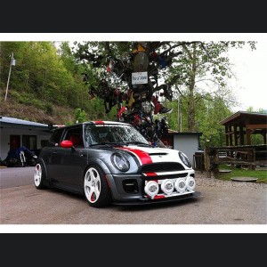 Mini Cooper Headlights - SPYDER - Projector DRL - Black - `02-`06