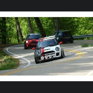 Mini Cooper Headlights - SPYDER - Projector DRL - Black - `02-`06