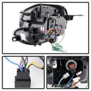 Mini Cooper Headlights - SPYDER - Projector, DRL - Black - `07-`12