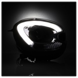 Mini Cooper Countryman Headlight Set - SPYDER - LBDRL Projector - Black - `11-`15