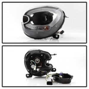Mini Cooper Countryman Headlight Set - SPYDER - LBDRL Projector - Black - `11-`15
