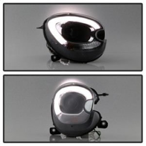 Mini Cooper Countryman Headlight Set - SPYDER - LBDRL Projector - Black - `11-`15