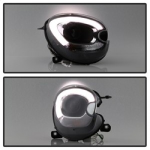 Mini Cooper Countryman Headlight Set - SPYDER - LBDRL Projector - Black - `11-`15