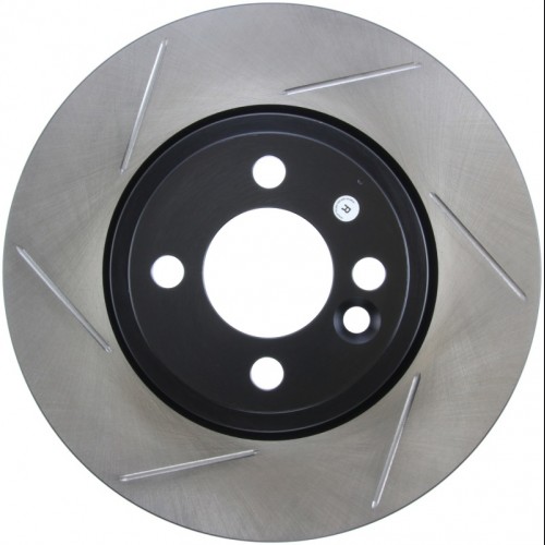 Mini Cooper Brake Rotor (1) - Front Left - Stoptech - Slotted Sport - Black - `07-`16